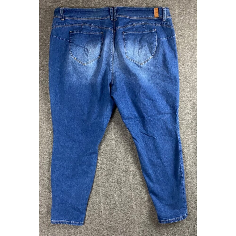 Royalty For Me Womens Plus Size 24W Blue Skinny Jeans Stretch Denim Skinny Leg - Picture 6 of 7